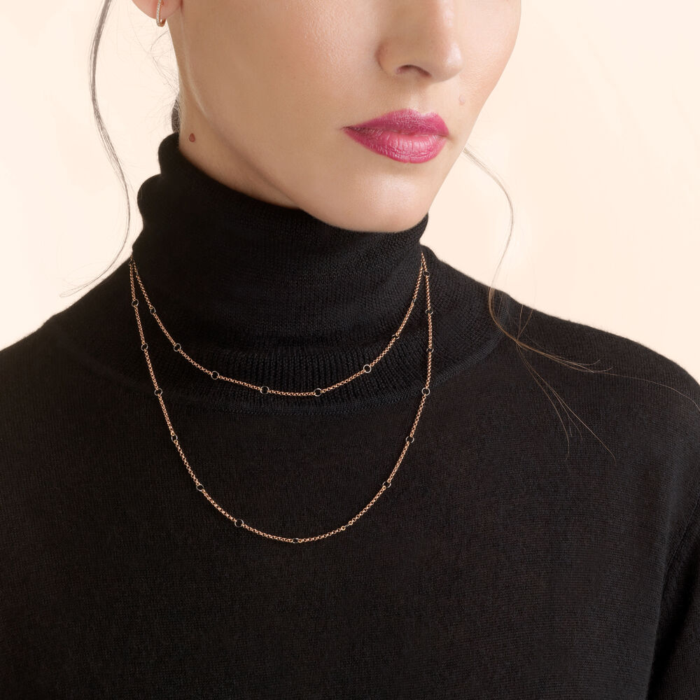 Hoopla 18ct Rose Gold Long Chain | Annoushka jewelley